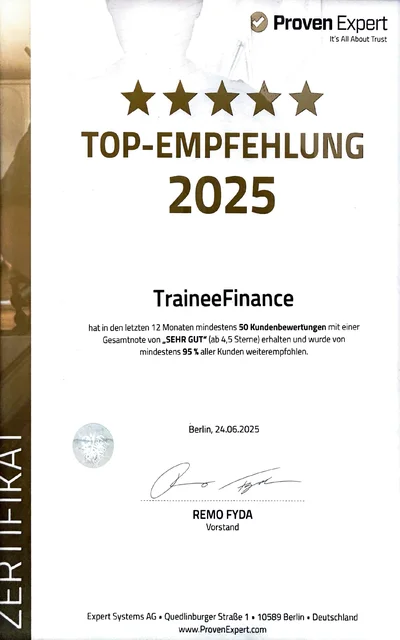 Top-Empfehlung 2025 – ProvenExpert · mind. 95 % Weiterempfehlung
